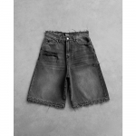 ZYLLO Y2k Must Punk Pesitud Kottis T&ouml;&ouml;p&uuml;ksid Meestele Naistele Mood Hip Hop Rebitud Aukudega Denim L&uuml;hikesed P&uuml;ksid Vintage Toore &Auml;&auml;rise Jorts Streetwear M