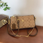 Kott Naiste Uus K&auml;ealune Kott Klassikaline &Uuml;he &Otilde;la Crossbody Kott Kett V&auml;ike Ruudukujuline Kott Naistele 24cm*26cm*13cm kohv