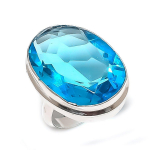 Natural Swiss Blue Topaz Gemstone 925 Sterling Silver Jewelry Ring Size 5.5 l2i26