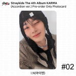 Stray Kids 4. album Karma L&otilde;&otilde;tspilliversioon Ametlik fotokaart I.N Pre-Order
