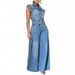 Vintage L&otilde;dvad Denim Laiad P&uuml;ksid Kombinesoon Naistele Tasku Varrukateta &Uuml;he Rinnaga Kottis Jean &Uuml;hes T&uuml;kis Romperid Street T&ouml;&ouml;riided XXXL sinine
