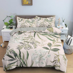 Troopiliste lehtede ja liblikatega tr&uuml;kitud tekikott voodipesukomplektid padjap&uuml;&uuml;riga luksuslik pol&uuml;ester voodikate queen/king suurus kingitus sinine EU single(135x200cm)