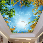 Moodne 3D lagi tapeet Valge pilv Sinine taev Seinamaalid Lendav tuvi tapeet Taevast Kodu kaunistus 200 cm(W) x 140 cm(H)