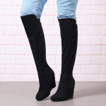 Naiste s&uuml;gis-talvised p&otilde;lvp&uuml;ksid Kiiludega saapad naistele Suurused Suede Elastsed Naiste pikad Botas Feminino Botas Para Mujer 39 must