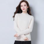 Women's Loose Fit Semi-High Collar Thickened Sweater S