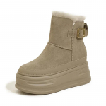 9 cm seemisnahast lehm ehtsast nahast platvormkiil 2024. aasta talvised pehmed naiste saapad, peidetud kontsad, kevadised soojad pahkluu saapad, s&uuml;giskingad 34