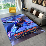 3D I-Iron-M-Maidens Metallmuusika Vaip Elutoa Magamistoa Kaunistuseks, Laste M&auml;ngimiseks Libisemisvastane Kaunistus Diivanile Uksematt Kingitus 70x100cm( 27x39in )