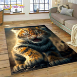 3D Beast Tiger Lion Animal Wildlife Multifilmi vaibavaip kodu elutoa diivani uksemati sisekujunduseks, lasteala vaip libisemiskindel matt 80*120cm