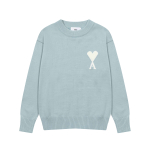 8203 AMI S&uuml;gis ja Talv S&uuml;damekujuline Jacquard Alpaka Villasegu L&otilde;tv Kampsun Polo Kraega Meeste Pullover Kampsun L white