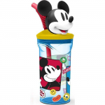 Tataway puuviljajoogid Korduvkasutatav sinine plastiktass Disney Mikki Hiir lastele 360 ml koos k&otilde;rre ja 3D kujukesega