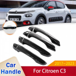jaoks Citroen C3 Cross SX SY 2017 2018 2022 2023 l&auml;ikiv must v&auml;lisukse k&auml;epideme kaane kleebised trimmi auto 4Handle 4 Buttons