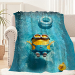 Multikas Armas Naljakas M-Minions-ES Tekk Tekk Diivanile Sohvale Reisimiseks Kodu Piknikuks Flanellist Tekk s&uuml;nnip&auml;evakingitus Soe Mugav 30x40in blue