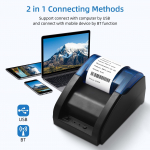 58mm Laua Kviitungiprinter POS Printer Otsene Termoprinter &Uuml;hilduv Androidi/iOSi/Windowsiga Toetab ESC/POSi saatmiseks US Plug