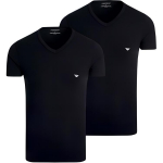 Emporio Armani &Uuml;hev&auml;rviline logotr&uuml;kiga V-kaelusega kampsun Sirge l&otilde;ikega l&uuml;hikeste varrukatega T-s&auml;rk Meeste pealisr&otilde;ivad Must 111512-CC717-17020 M