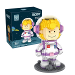 Multikas Snoopy Teemant Ehitusklotsid Astronaut Charles Kosmos 3D Mudel DIY Pusle Mini Klotsid Kujukesed M&auml;nguasjad J&otilde;ulukingiks No Box