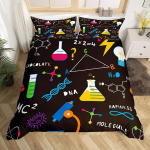 Matemaatika tekikate Arvutusvalemite voodipesukomplekt Akvarell Geomeetria Kunstiline tekkikate Matemaatilise valemi voodikomplekt &Uuml;heinimese/Kuninganna EU Single(135*200cm)3pcs