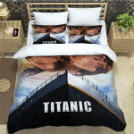 Titanic Leonardo DiCaprio Tr&uuml;kitud Voodipesukomplektid Peen Vooditarvete Komplekt Tekikott Vooditekk Komplekt Voodipesu S&uuml;nnip&auml;evakingitus EU Single(135*200cm)3pcs
