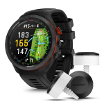 Garmin Approach S70 47mm CT10 Golfikell GPS-i, Suica kaardi ja virtuaalse caddyga Piiratud aja pakkumine Must/Approach (3-pakk) Kaart, Tugi, (Toode must