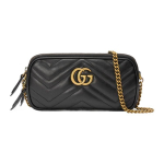Gucci GG Marmont Kuldne Logo Tepitud Nahast Kett-&Otilde;lakott Naiste &Otilde;lakott Must 546581-DTDCT-1000 Basic Set (Bag+Dust Bag)