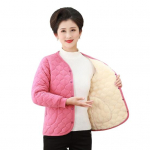 Keskealiste naiste jakk pluss suurus paksendatud fliis V-kaelusega &uuml;he n&ouml;&ouml;biga slim fit pikkade varrukatega soe taskutega ema aluskiht lilla