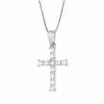 Collier Croix - LOVA LOLA VAN DER KEEN - Argent Massif 925 - Oxyde de Zirconium - Longueur 42 cm