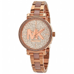 Michael Kors Sofie Kristalli Roosa Kuldse Tooniga Roostevabast Terasest Naiste K&auml;ekell MK4336 roosa kuldne v&auml;rv