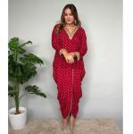 Naiste disainer Bandhani prindiga komplekt India Bollywood Dhoti Kurta Top Tuunika Kleit M