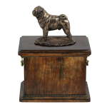 Pug - urn for the ashes of a dog, urn with a statuette, elegant urn in the classic style of the Art-Dog brand