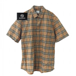 Burberry klassikaline ruudumuster L&uuml;hikeste varrukatega s&auml;rgid Meeste Khaki XXL