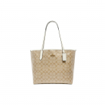 Coach City 33 Monogramm kunstnahast kott Naiste kott Valge Piimatee Khaki 5696-IMDQC One Size