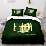 Attack On Titan Anime 3D Prinditud Tekikoti Komplekt Pehme Nahas&otilde;bralik Kuningliku Suurusega Voodipesu Poistele T&auml;iskasvanutele Au Single 140x210cm white