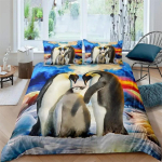 Pinguin tekikott komplekt Multikas Voodipesu T&uuml;drukud T&auml;iskasvanud &Uuml;he Twin Queen Suurus Pehme Mugav Tekikott Padjap&uuml;&uuml;r 135X200cm