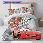 Lightning McQueen Cars 3-osaline voodipesukomplekt lastele, pehme mikrokiust voodikomplekt poiste magamistuppa, multifilmikodu sisustus 135x200cm