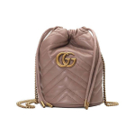 Gucci GG Marmont tepitud nahast minikott tolmuroosa igap&auml;evane peoost 575163-DTDRT-5729 Basic Set (Bag+Dust Bag)