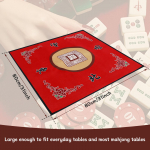 80x80cm Suur Mahjongi Matt M&uuml;ravastane Lauam&auml;ngulaud Matt Pol&uuml;ester Libisemisvastane Mahjongi Aksessuaar Laudlina Koduseks M&auml;ngupeoks 1PC punane