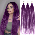 26 S&uuml;nteetilised Punased Heegeldatud Dreadlock Pikendused 100% K&auml;sitsi Valmistatud &Uuml;heotsalised Dreads Reggae Stiilis T&uuml;drukutele(10 s&auml;rki/tk, 3 tk) 26inches lavendel
