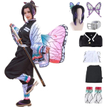 Liblikas Ninja cosplay kost&uuml;&uuml;m, t&auml;ielik anime peo rollim&auml;ngu esinemis komplekt, Jaapani kimono stiilis &uuml;likonna komplekt XXL lilla