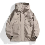 Unisex V&auml;li Veekindel Jakk Tuulejope Mantel Kevad S&uuml;gis Hingav Kalastus Telkimine Tuulekindlad Jakid Meeste Naiste R&otilde;ivad XL beige