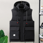 Suurused Varrukateta Parkad Meestele Uus Mood Meeste Talvejakk Korea Stiilis Paks Soe Kapuutsiga Vest Suurte Taskutega L must