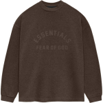 Fear of God Essentials Raske pikkade varrukatega T-s&auml;rk Heather Wood Unisex Topid Pruun 125SU242012F XXS black