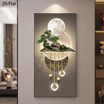 1 Moodne abstraktne t&auml;iskuu l&otilde;uendikunstitr&uuml;kk - rahulik bonsai ja l&uuml;hter seina kaunistus, minimalistlik kodu sisustus elutuppa an (as the picture,50x100cm No Frame)