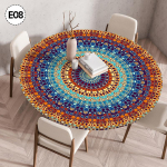Mandala Prindiga &Uuml;mmargune Lauakate Mittepestav, Veekindel, &Otilde;likindel, Tolmukindel, Elastne Bohemia Laudlina Kodu Dekoreerimiseks 70cm