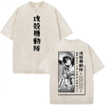 Anime Ghost in The Shell Motoko Kusanagi Vintage Pesitud T-s&auml;rgid Meestele Naistele Moodne Vabaaja L&uuml;hikeste Varrukatega &Uuml;lem&otilde;&otilde;dulised &Uuml;mmarguse Kaelusega T-s&auml;rgid S