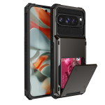 Klapiga rahakott kaardipesa hoidjaga k&otilde;va PC + pehme TPU p&otilde;rutuskindel telefoni&uuml;mbris Google Pixelile 9 9Pro 9ProXL 10 10Pro Pro XL Pixel10 tagakaane jaoks Google Pixel 10 must