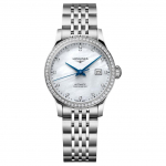 LONGINES mehaaniline liikumine 30 meetrit veekindel naistekell &Scaron;veitsi kell 30 mm valge sihver roostevabast terasest korpus roostevabast terasest rihm L2.321.0.87.6 valge