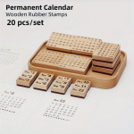 20 tk/komplekt P&uuml;sikalender Puidust kummist templid Scrapbooking Dekoratsioon Bullet Journaling DIY k&auml;sit&ouml;&ouml; standardtempel