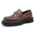 Meeste Suur Suurus Nahast Slip-on Mokassiinid - Paks Tald & K&otilde;rgust Lisav 43 gray