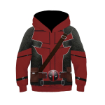 Deadpool 3D Huppar Lastele, Superkangelase Anime Pullover, Mugav Hingav Dressipluus Topid L kollase roosi v&auml;rv
