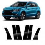 6 tk Autoukse Akna Piilarite Katteid Kleebis Mitsubishi ASX 2011 2012 2013 2014 2015 2016 2017 2018 jaoks must