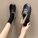 Uued Talve 2024 Sametised Soojad Pehmed Nahast Puuvillased Kingad Naistele Kandmiseks V&auml;ikesed Nahast Kingad Naistele zapatos de mujer 35 must